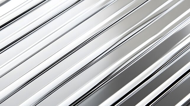 Diagonal Arrangement of Polished Metallic Bars