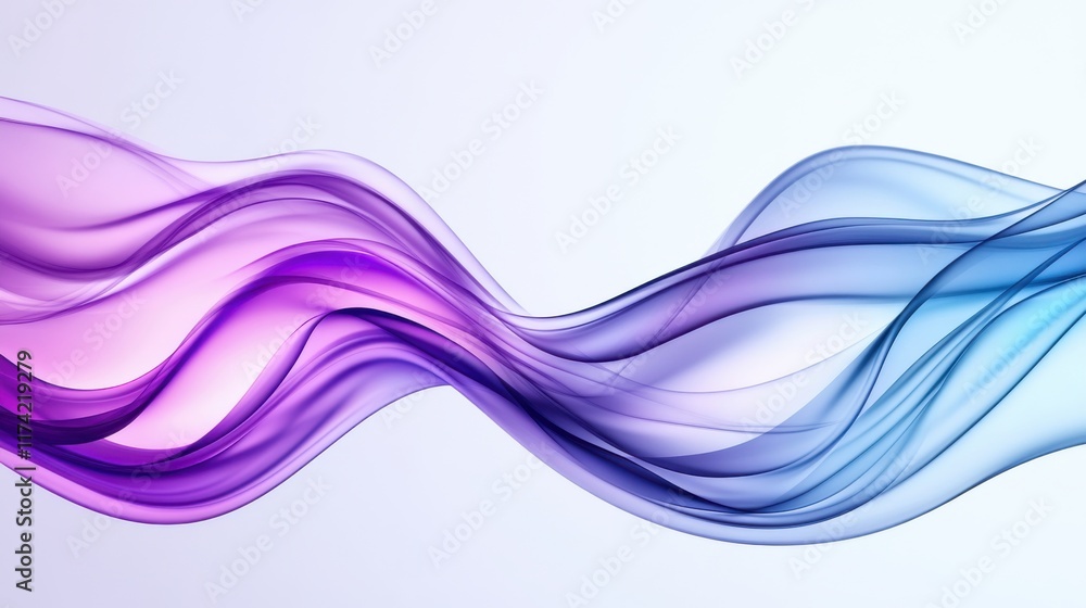 Aufkleber elegant flow of purple and blue waves creating a smooth and calming background for creative projects