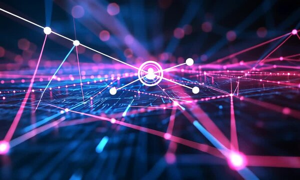 Digital network glowing, abstract background