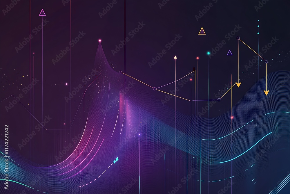 Poster Futuristic Abstract Technology Background with Glowing Lines and Geometric Patterns : Generative AI