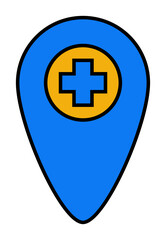 Place Icon. Medical and healthcare icon. Filled outline icon style