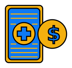 Obraz premium Cost Icon. Medical and healthcare icon. Filled outline icon style
