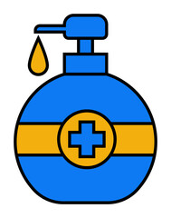 Handsanitizer Icon. Medical and healthcare icon. Filled outline icon style