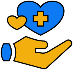 Obraz premium Health icon. Medical and healthcare. Filled outline icon style