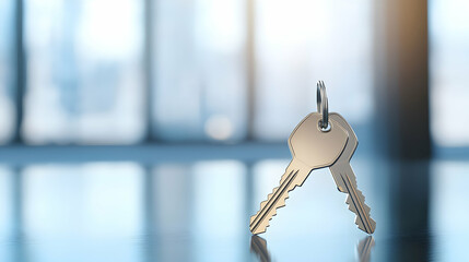 Unlocking new opportunities with keys modern office space digital photography bright environment close-up view concept of security