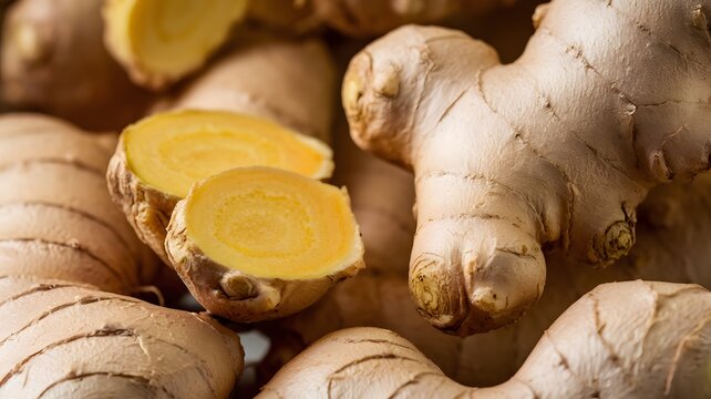 Fresh Ginger Root Closeup &ndash; Natural Herbal Ingredient