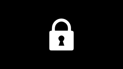lock icon on black background. padlock icon. lock glyph icon.