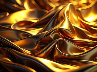 Obraz premium Minimalist design: dark gold oil, metallic background, shimmering silk. Perfect phone wallpaper.