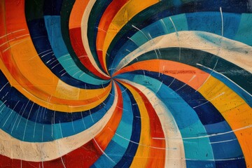 Ultra Hd Visual of a Colorful Graffiti Mural with a Blue and Orange Swirl