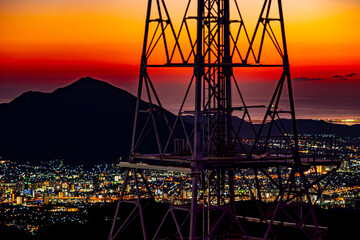 北九州市、皿倉山山頂からの夜景