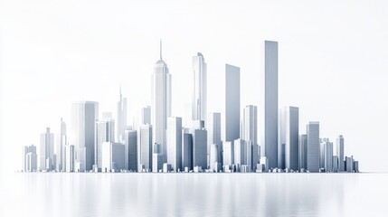 Obraz premium Modern city skyline, monochrome, architectural design.