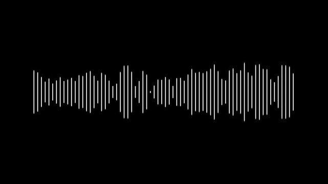 White audio waveform spectrum animation. spectrum audio animation, futuristic sound wave visualization wave form audio black background.
Abstract sound wave background. Animated sound wave spectrum