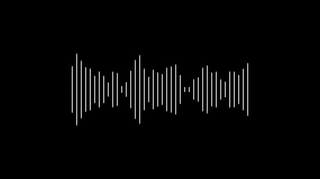 White audio waveform spectrum animation. spectrum audio animation, futuristic sound wave visualization wave form audio black background.
Abstract sound wave background. Animated sound wave spectrum