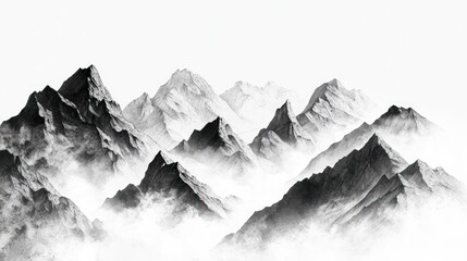 Majestic Mountains Rising Above Misty Cloudscape