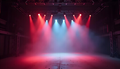 Obraz premium stage scene red cool blue spotlights