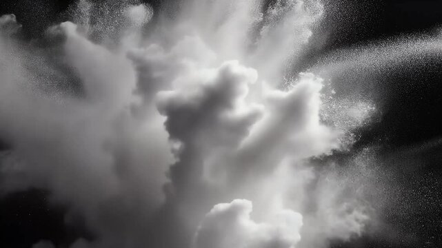 Watch cosmic explosion colorful particles white black mud fragments burst mesmerizing abstract pattern video