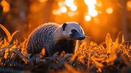 Obraz premium Tranquil jungle floor scene featuring an anteater sniffing the ground