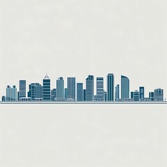 Fototapeta premium Skyline outline for a citybased