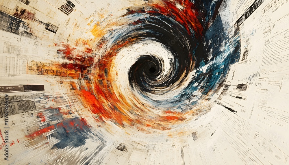 Poster a mesmerizing spiral swirl of vibrant colors and textures, showcasing dynamic movement and an abstra