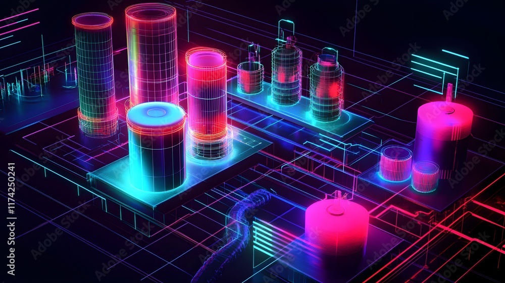 Aufkleber a vibrant digital illustration showcasing data visualization with colorful graphs and charts
