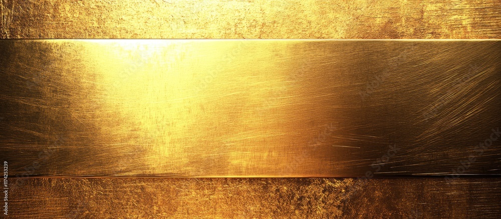 Poster elegant 3d gold metallic plate background with smooth texture and empty space for text overlay in lu