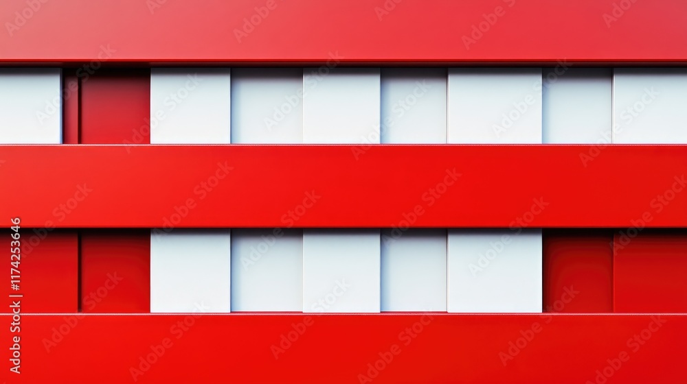 Poster abstract red and white block stack background symbolizing barrier or segmentation in modern design