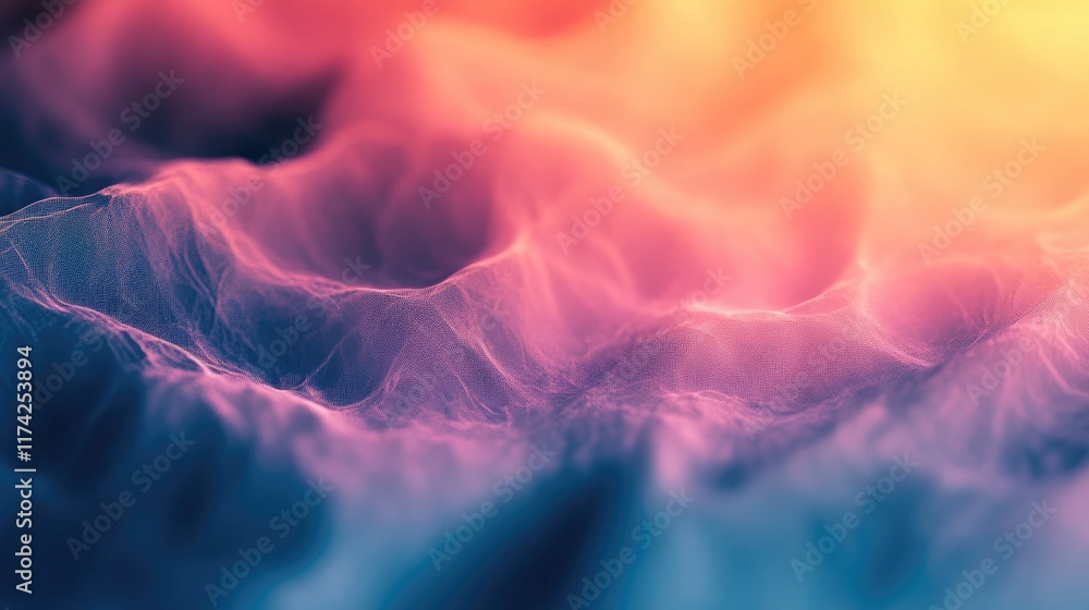 Poster colorful 3d abstract texture with soft waves and grainy effects ideal for artistic backgrounds or di