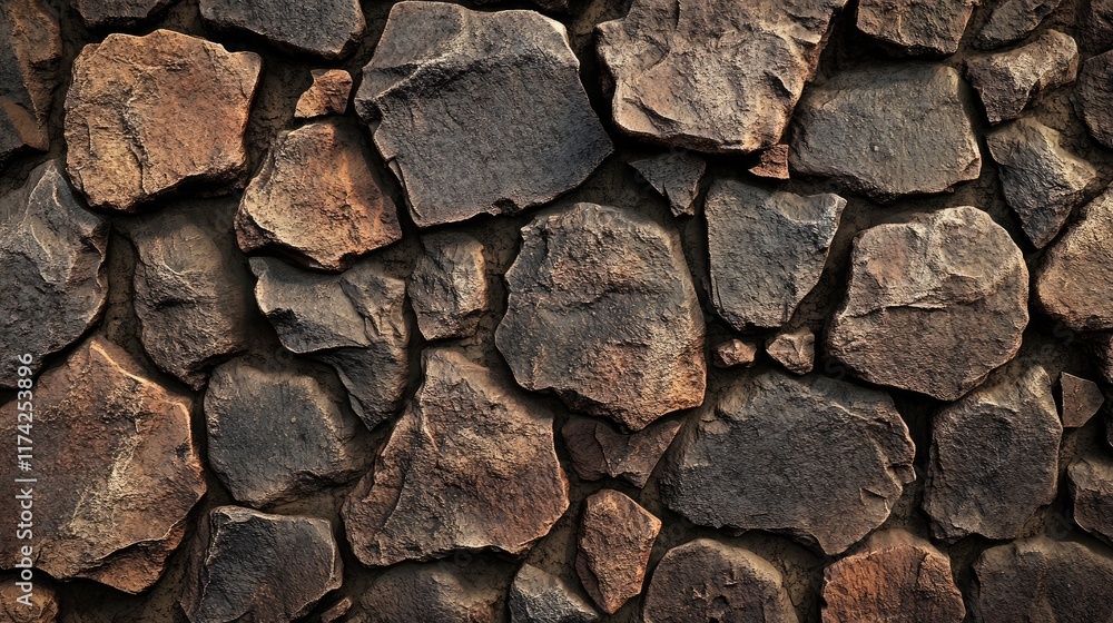 Poster 3d rendered textured stone wall background for architectural and design projects