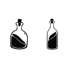 Vector  Drawing Of Glass Bottle