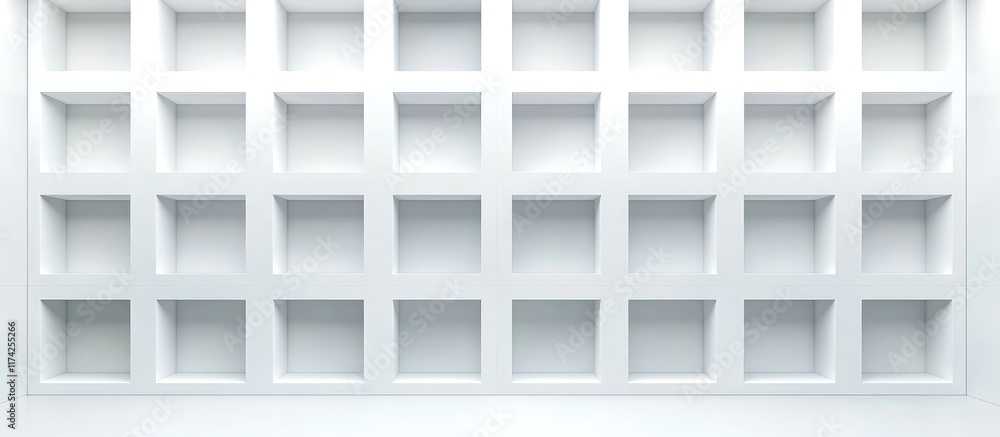 Poster 3d white cube squares background with empty copyspace for text and design elements suitable for mode