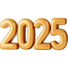 2025 Gold Numerals Slightly Angled