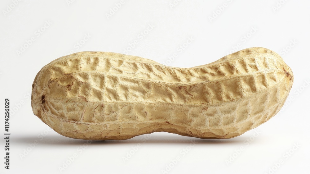 Poster ripe peanut with detailed texture isolated on a white background showcasing its natural features and