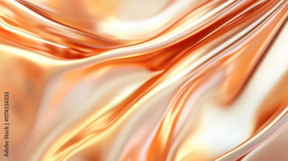Poster elegant abstract copper and gold foil texture with smooth flowing curves and luxurious sheen for ver