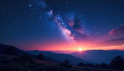 A vast expanse of darkness with twinkling stars above twilight, starfield, evening, sky