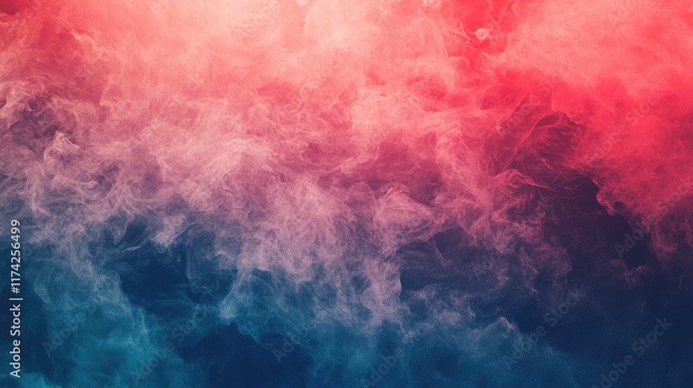 Poster Coral Color Abstract Smoke Texture Background with Gradient Shades of Red and Pink Softly Blending in an Artistic Design