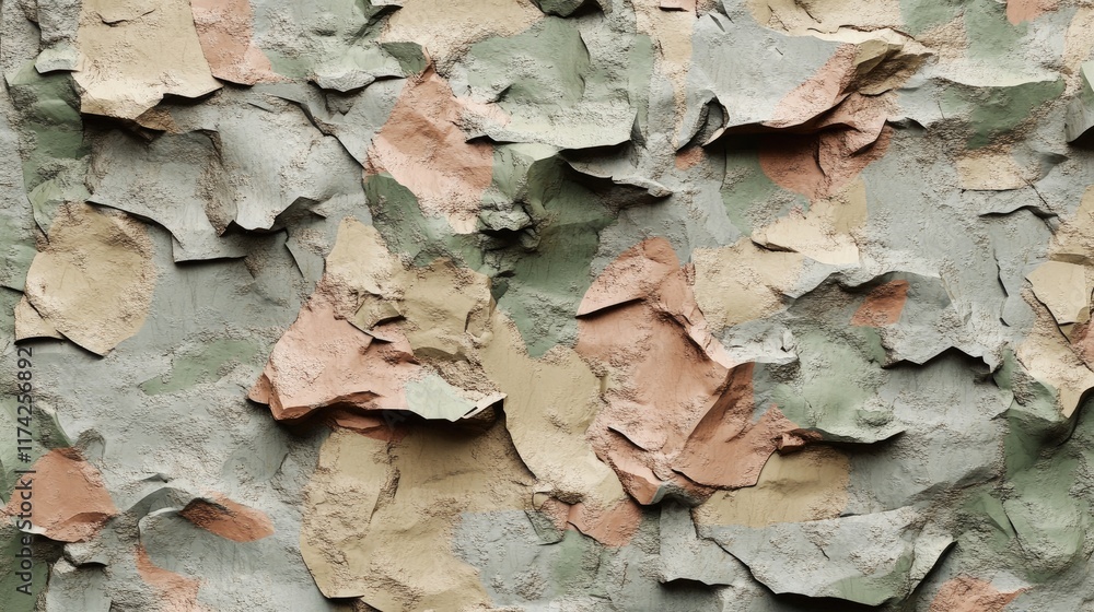 Poster 3d rendered abstract camouflage rough stone surface textured background for design and artistic appl
