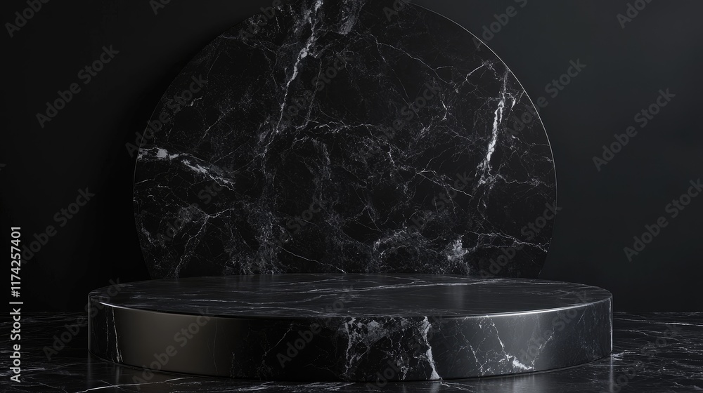Poster 3d black marble texture background with elegant blank space for design and presentation