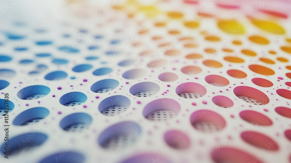Poster colorful 3d abstract surface with smooth dots in gradient for modern background design and textures