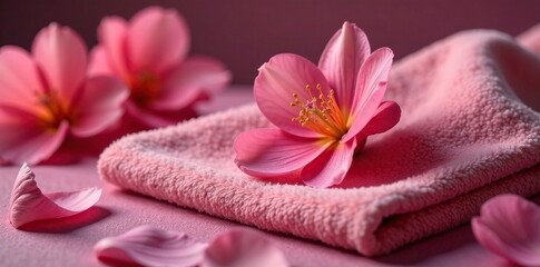 Petal-laden velvet cloth gently placed on flowers, perfume, fragrance preservation, scented petals