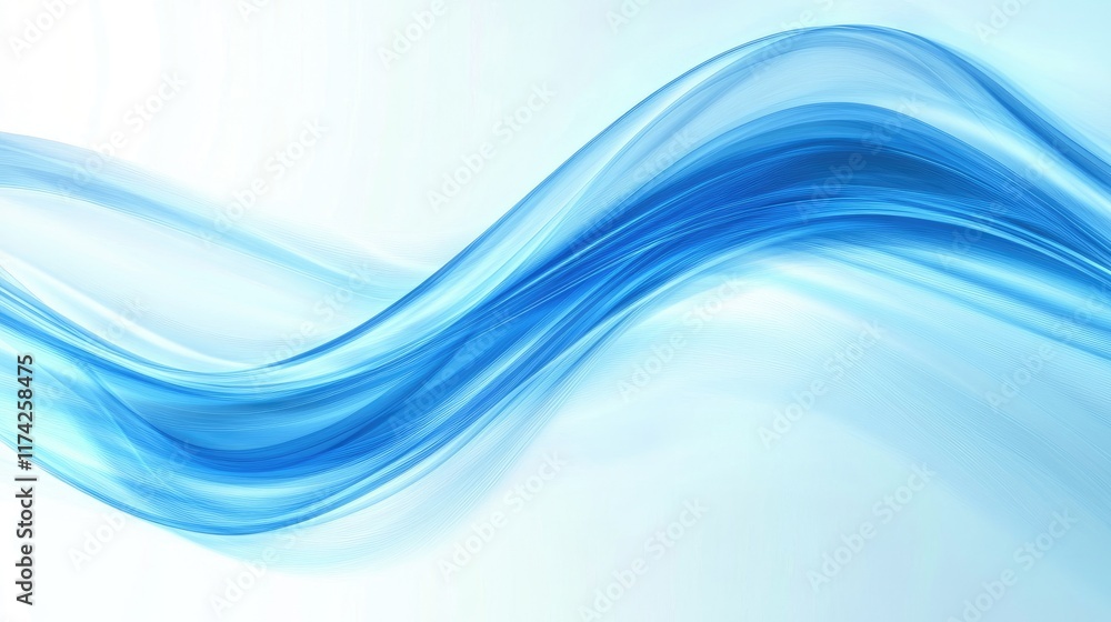Poster elegant curved blue waves abstract background with fluid motion and soft gradients for artistic and 