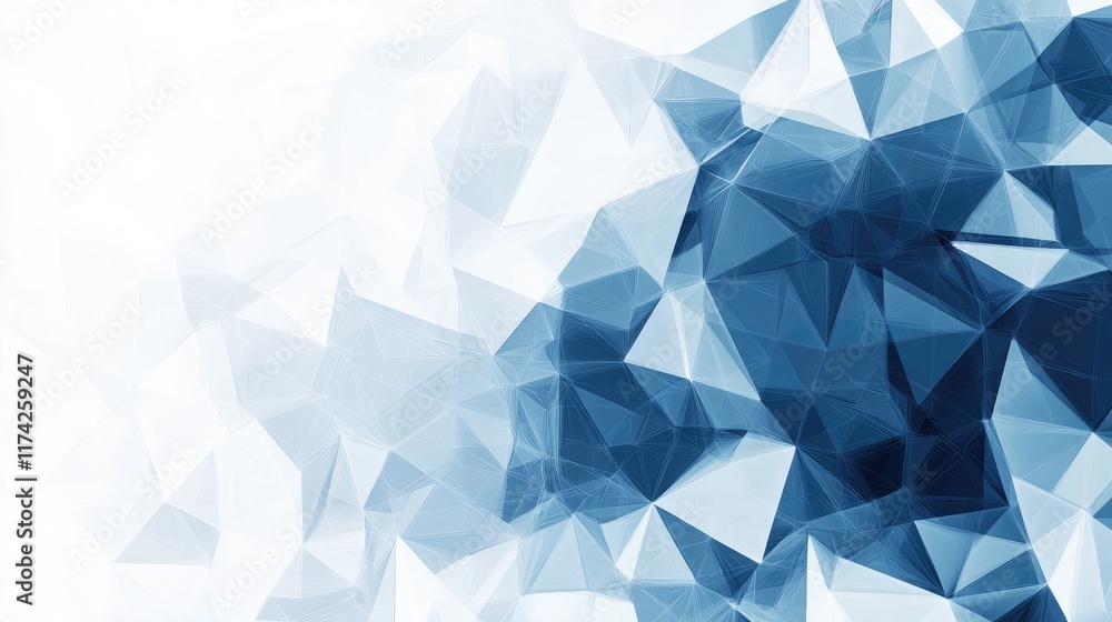 Poster dynamic 3d abstract background featuring dark blue and white geometric tones ideal for tech and mode