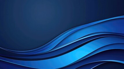 Elegant 3D Blue Background with Flowing Curved Waves Ideal for Modern Design and Digital Media Applications