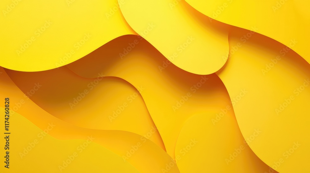 Poster bright abstract layering of yellow shapes on a smooth backdrop showcasing design principles and aest