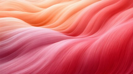 Abstract flowing waves in pink, orange, and red hues.