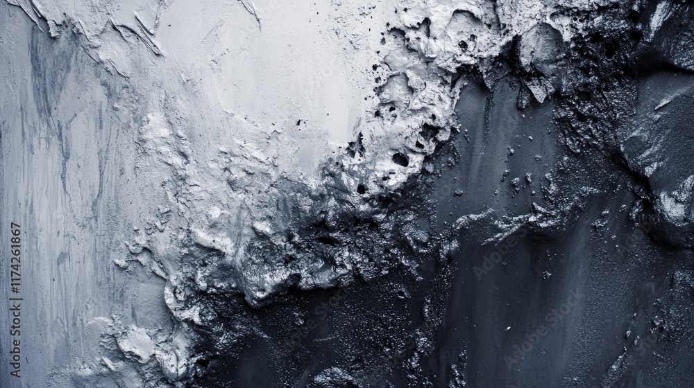 Poster Textured Abstract Concrete Surface with Varying Shades of Gray and Unique Patterns for Creative Backgrounds and Designs