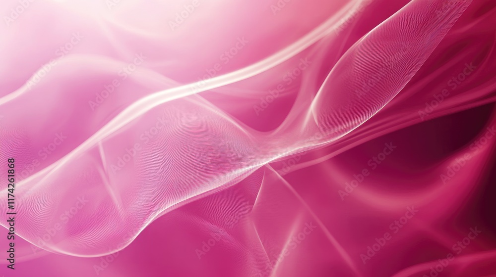 Poster Abstract Fluid Waves in Shades of Pink Soft Background for Digital Design and Art Projects