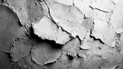 Obraz premium Textured Grey Concrete Wall with Cracked and Peeling Finish for Background or Design Use