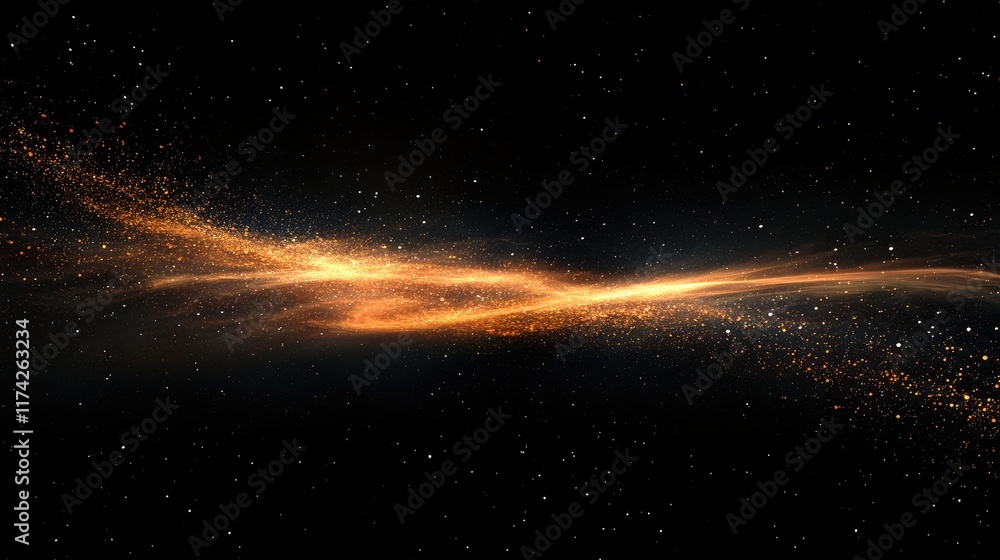 Poster cosmic nebula illustration with glowing stardust and ethereal colors in deep space background