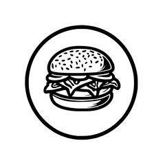 burger icon on white illustration