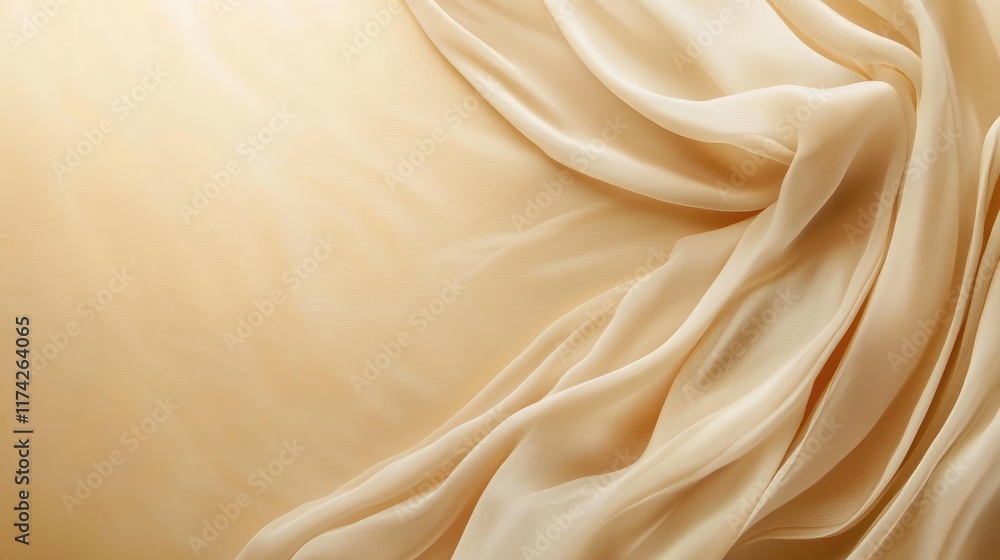 Aufkleber Beige fabric draped gracefully creating a soft and elegant background texture suitable for various design applications